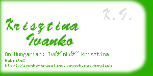 krisztina ivanko business card